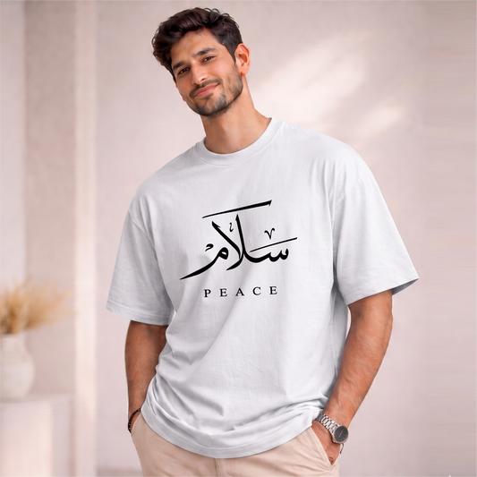 Men's Oversized PEACE  Printed T-Shirt