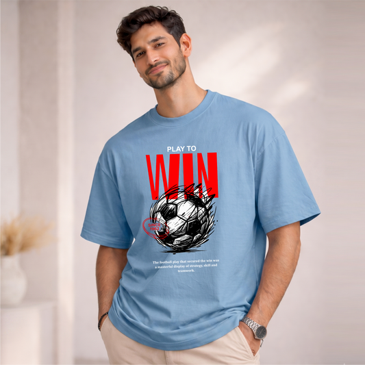 Men's Oversized Play To Win Printed T-Shirt