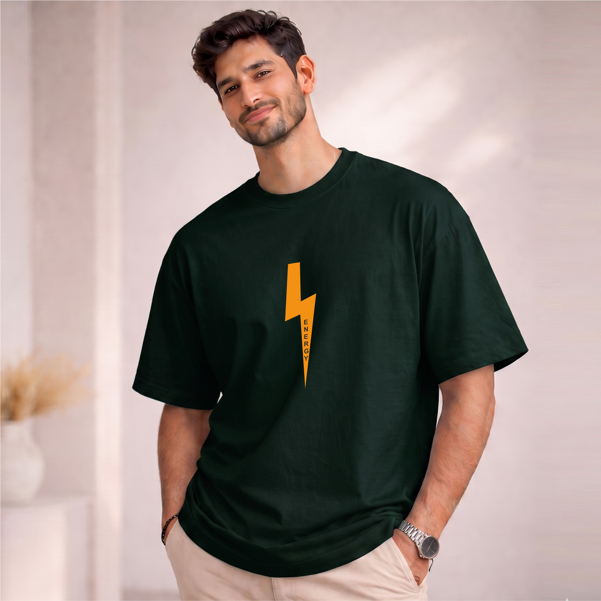 Men's Oversized Energy in the Dark Printed T-Shirt