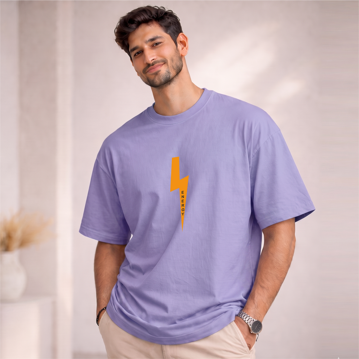 Men's Oversized Energy in the Dark Printed T-Shirt