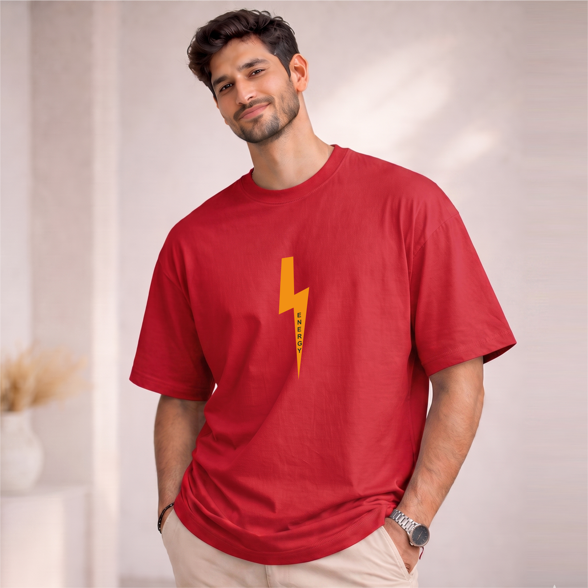 Men's Oversized Energy in the Dark Printed T-Shirt
