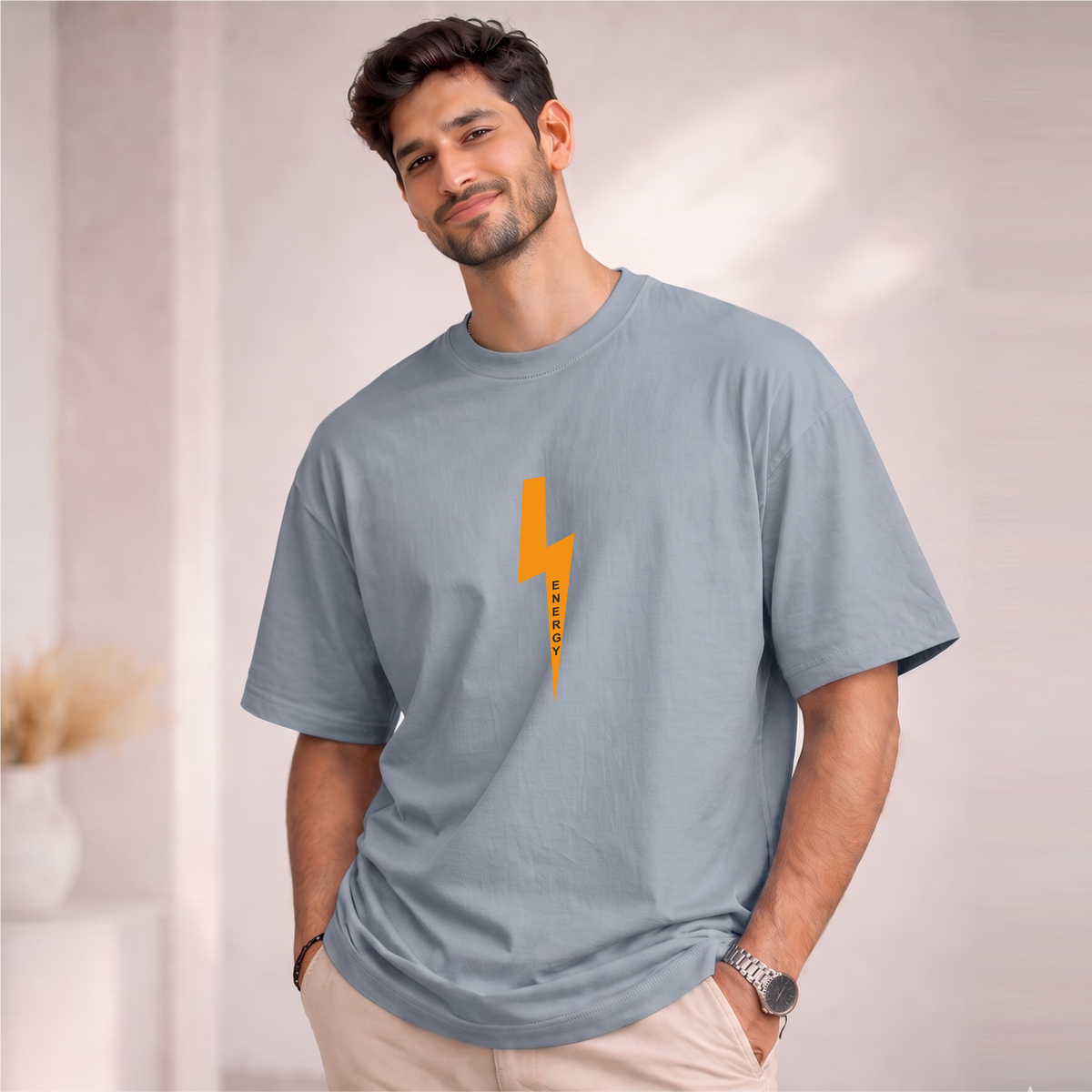 Men's Oversized Energy in the Dark Printed T-Shirt