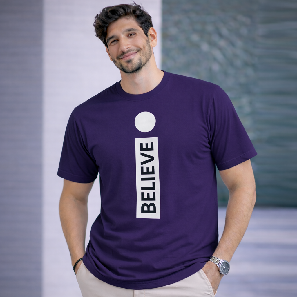 Bhokals " I Believe " Printed, Round Neck, Cotton, Super Soft T-Shirt