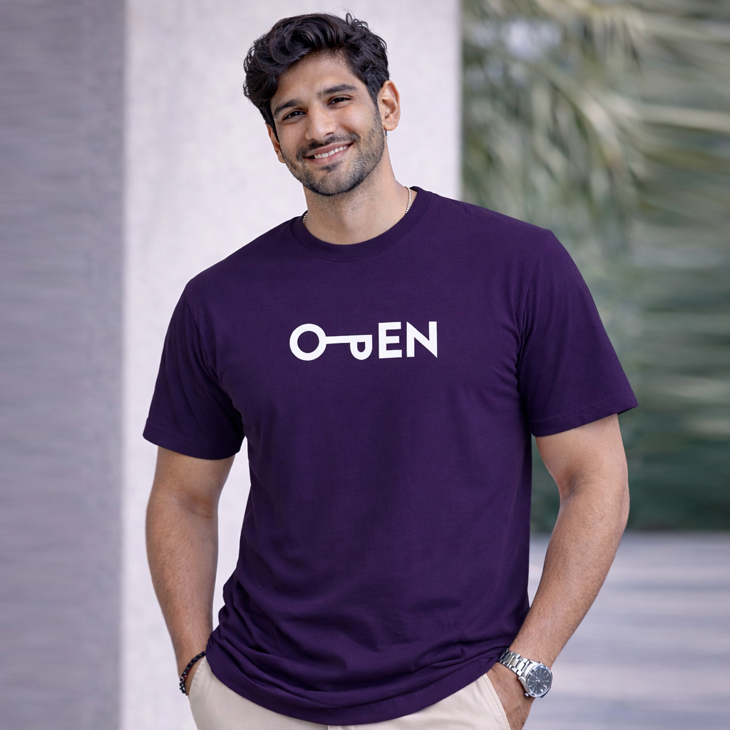 Bhokals "Open" Printed Round Neck, Cotton, Super Soft T-Shirt