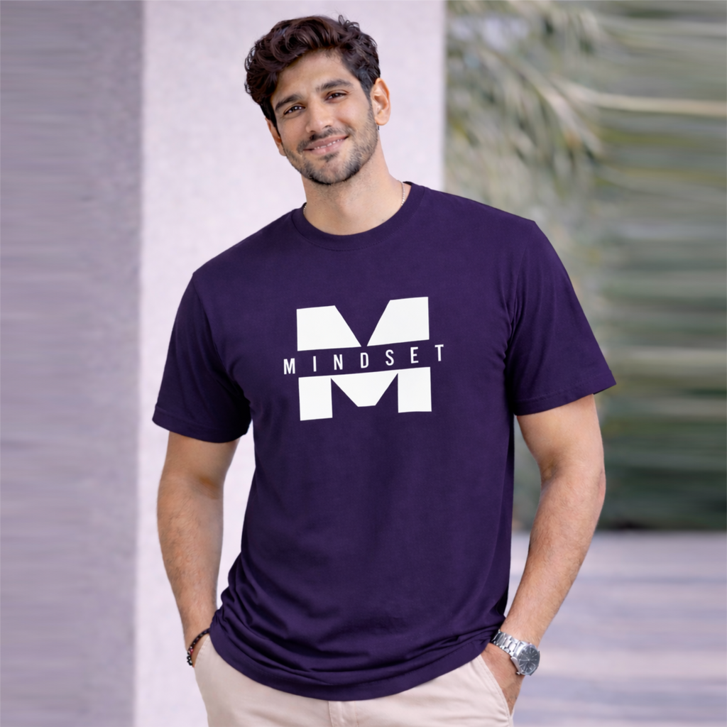 Bhokals "Mindset" Printed Round Neck, Cotton, Super Soft T-Shirt
