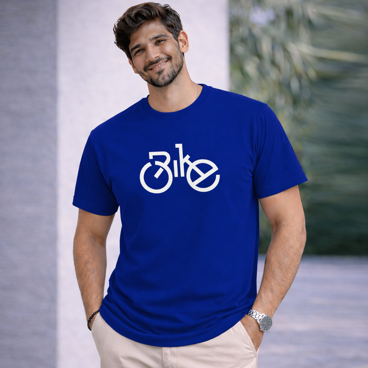 Bhokals "Bike" Printed, Round Neck, Cotton, Super Soft T-Shirt