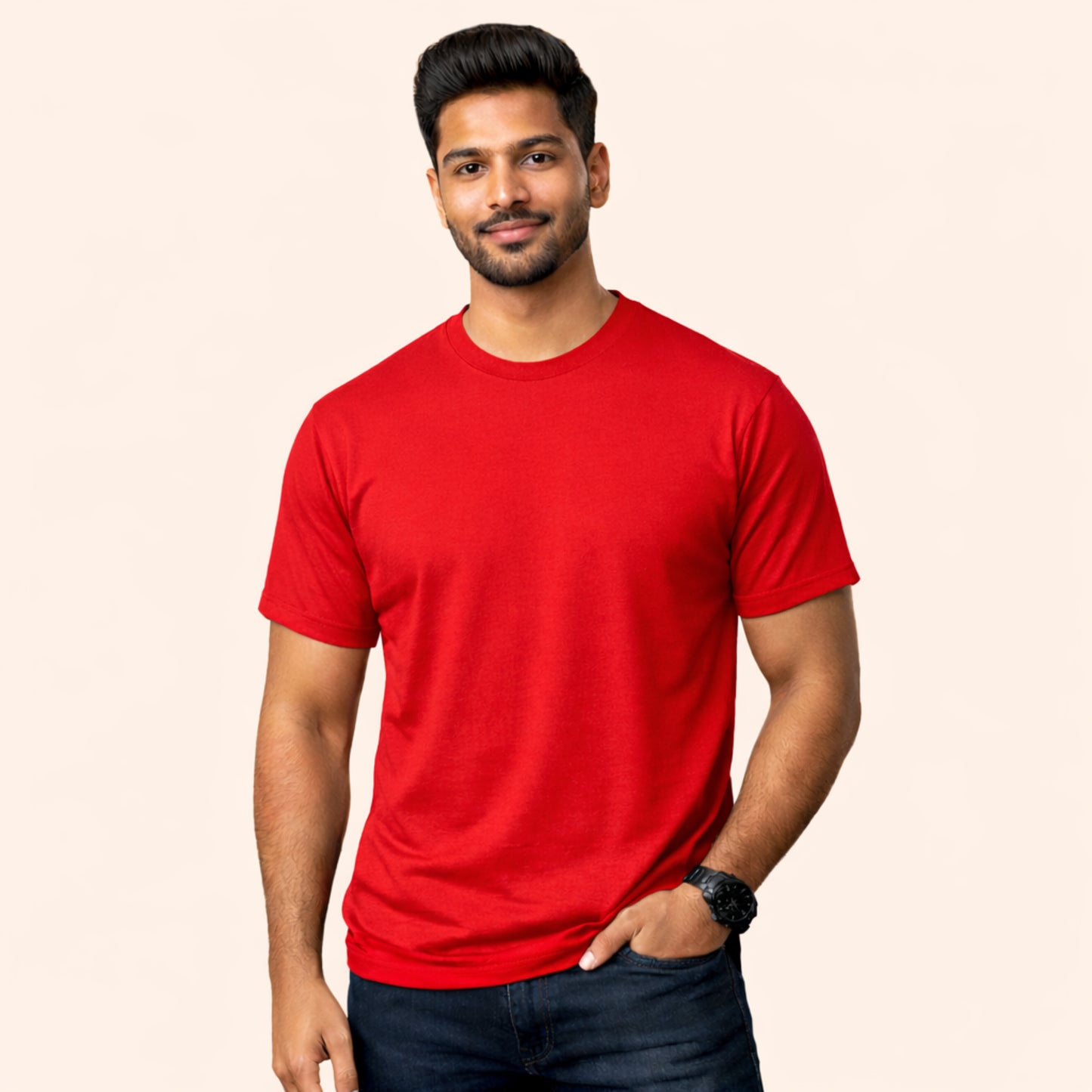 Plain Cotton Round neck Men T-Shirt
