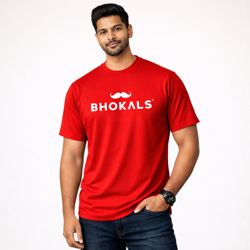 Bhokals Printed Round Neck Cotton Men T-Shirt
