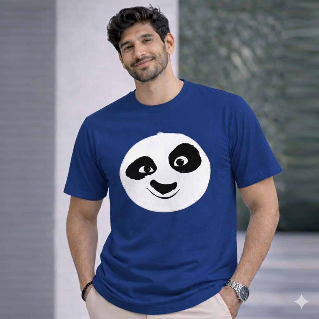 Bhokals " PANDA FACE " Printed, Round Neck, Cotton, Super Soft T-Shirt