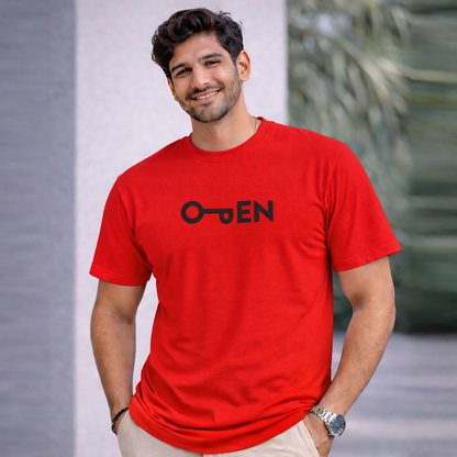 Bhokals "Open" Printed Round Neck, Cotton, Super Soft T-Shirt