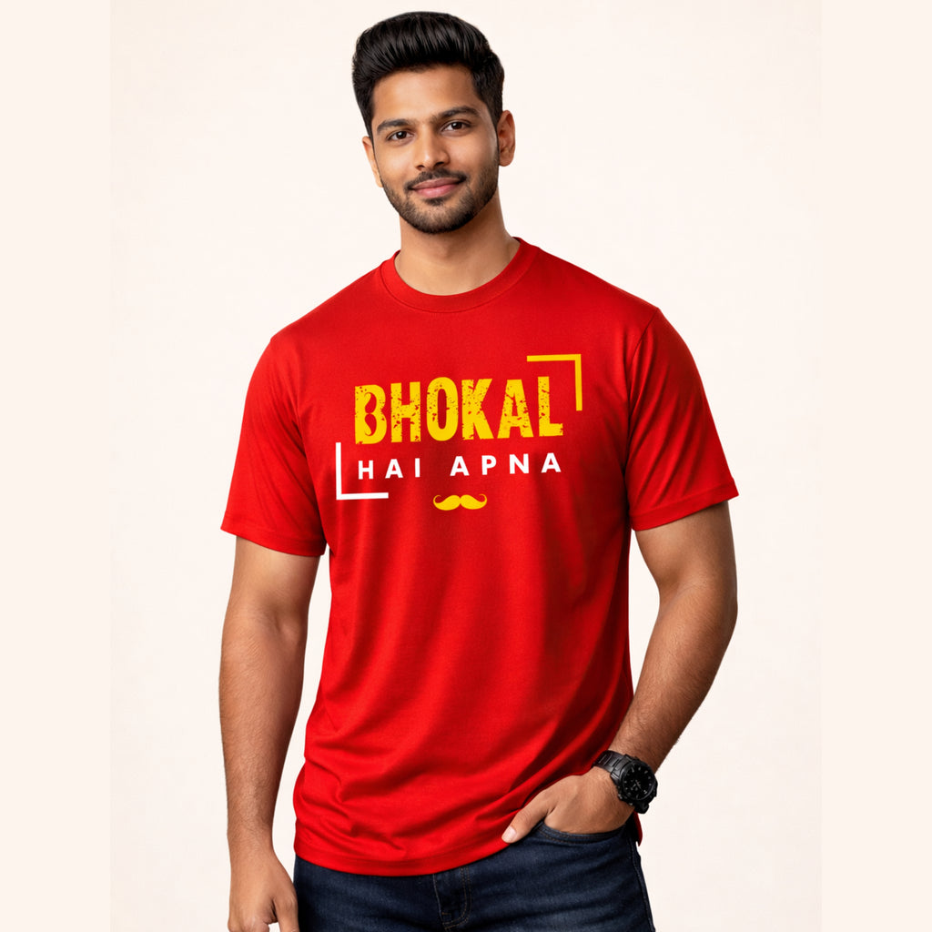 Bhokal Hai Apna Printed Round Neck Cotton Men T-Shirt