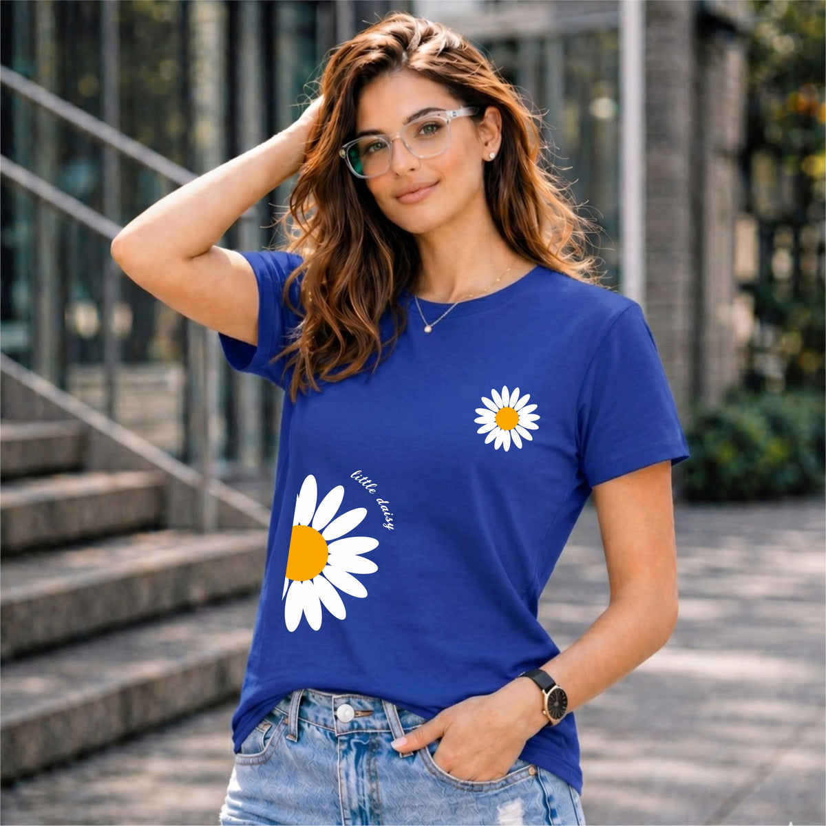 BHOKALS "Sunflower" Printed Women Cotton T-Shirt | Round Neck | Super Soft | Regular Fit