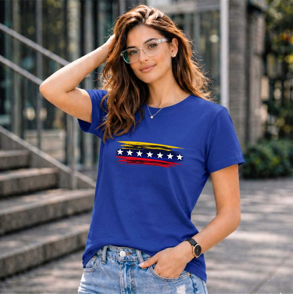 BHOKALS "StarWave" Printed Women Cotton T-Shirt | Round Neck | Super Soft | Regular Fit