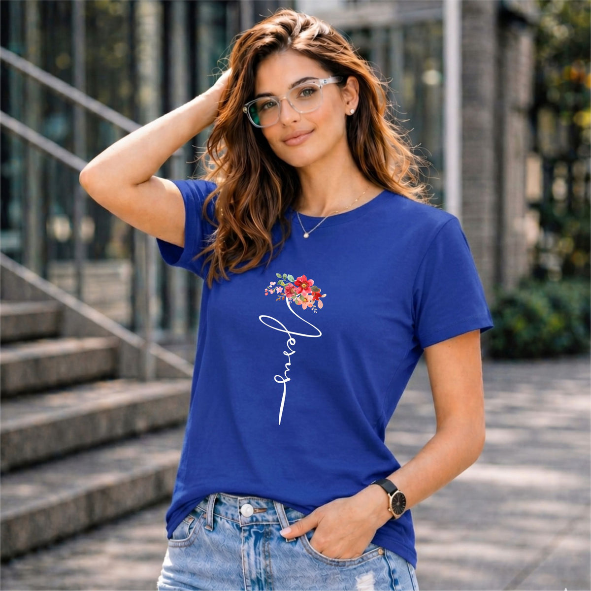 BHOKALS "Floral Grace" Printed Women Cotton T-Shirt | Round Neck | Super Soft | Regular Fit