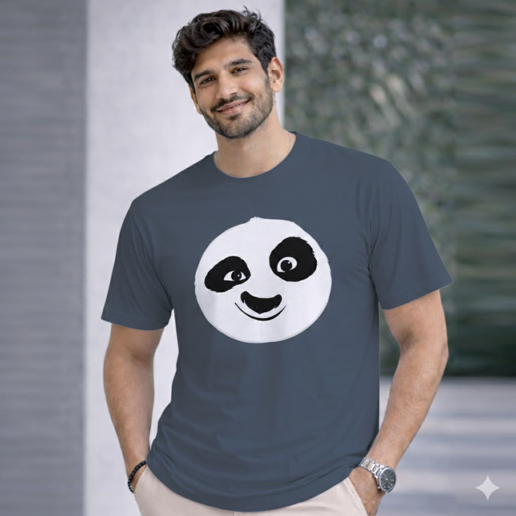 Bhokals " PANDA FACE " Printed, Round Neck, Cotton, Super Soft T-Shirt