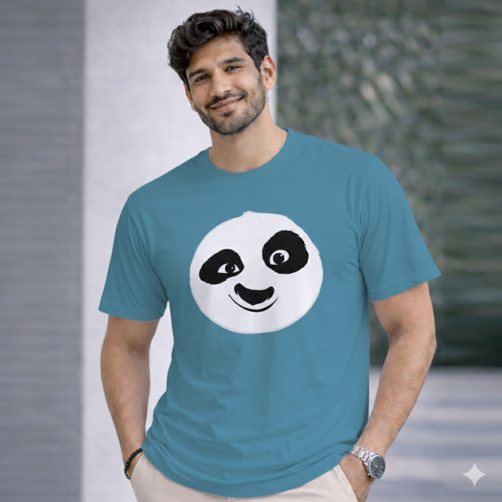 Bhokals " PANDA FACE " Printed, Round Neck, Cotton, Super Soft T-Shirt