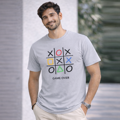 Bhokals "GAME OVER" Printed Round Neck, Cotton, Super Soft T-Shirt