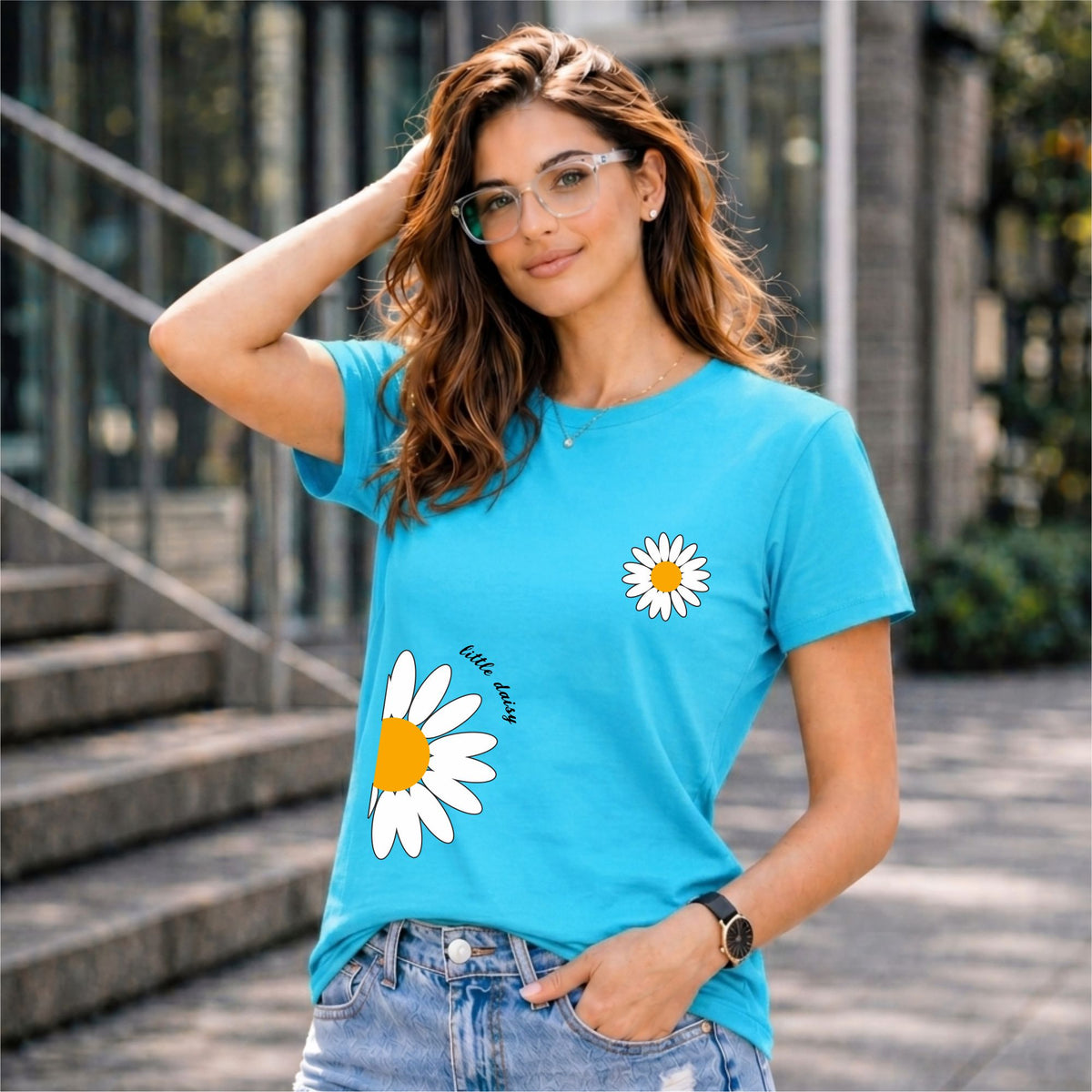 BHOKALS "Sunflower" Printed Women Cotton T-Shirt | Round Neck | Super Soft | Regular Fit