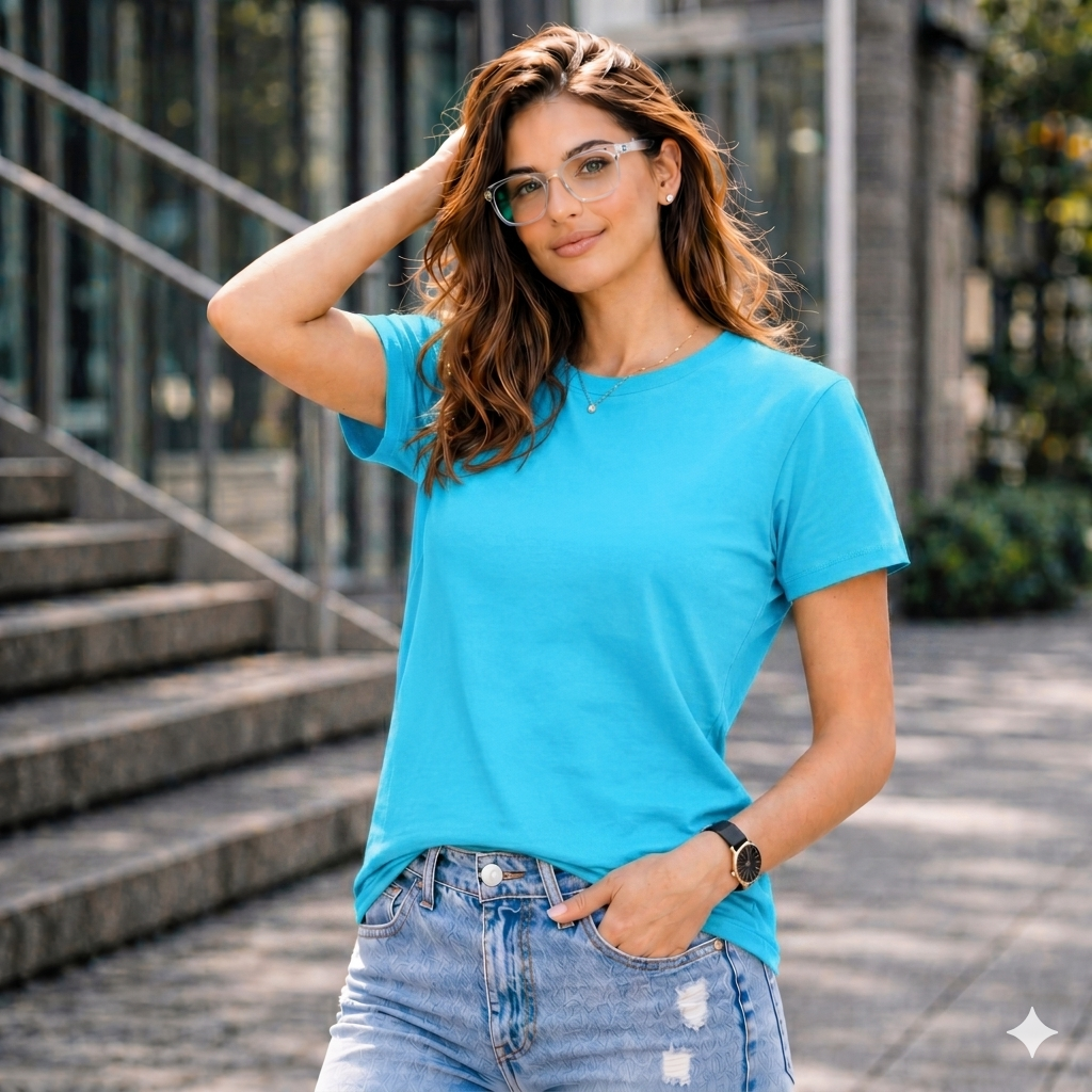 BHOKALS "Plain" Women Cotton T-Shirt | Round Neck | Super Soft | Regular Fit