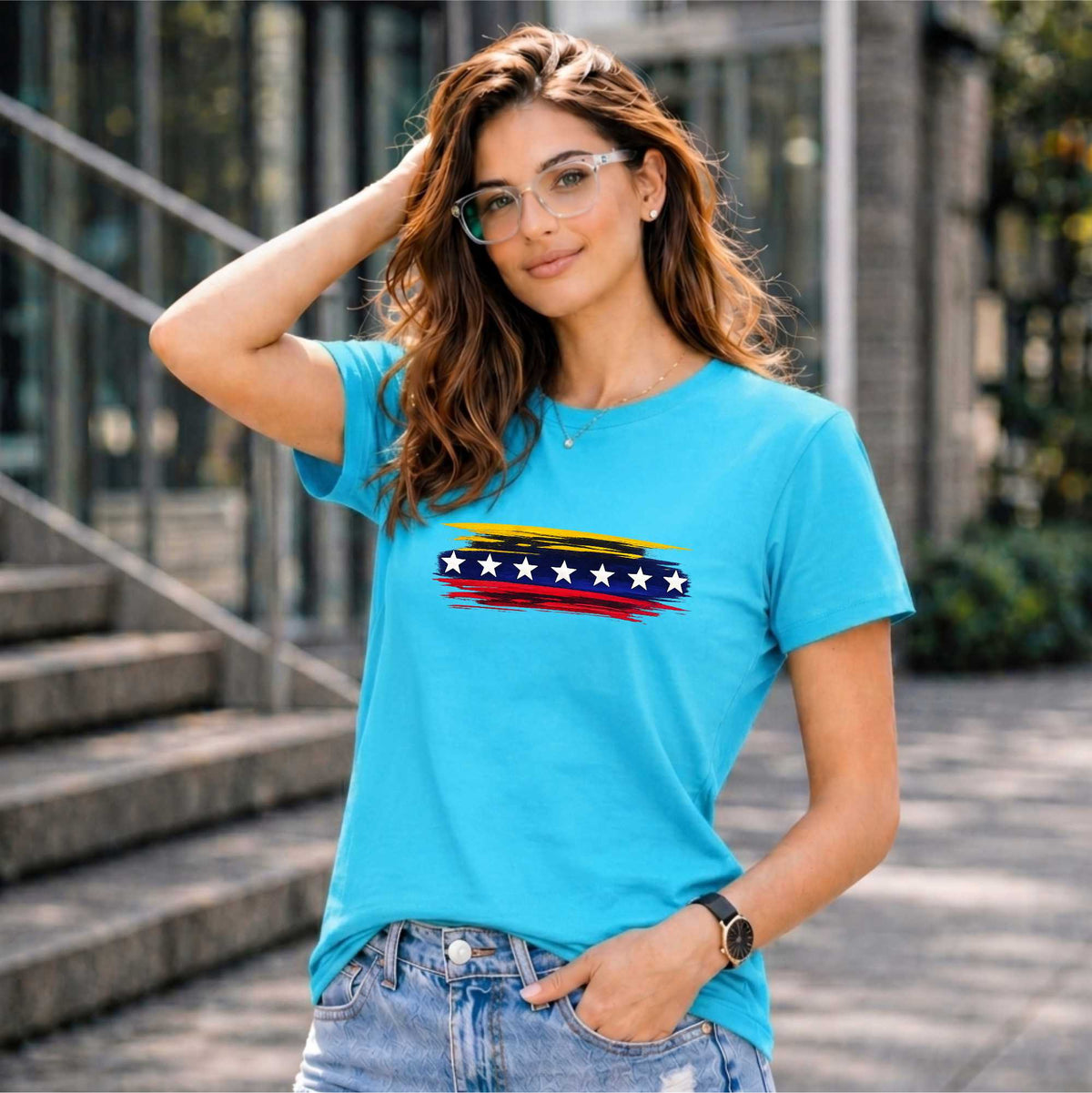 BHOKALS "StarWave" Printed Women Cotton T-Shirt | Round Neck | Super Soft | Regular Fit