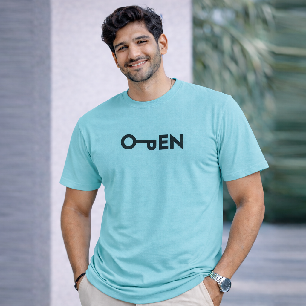Bhokals "Open" Printed Round Neck, Cotton, Super Soft T-Shirt