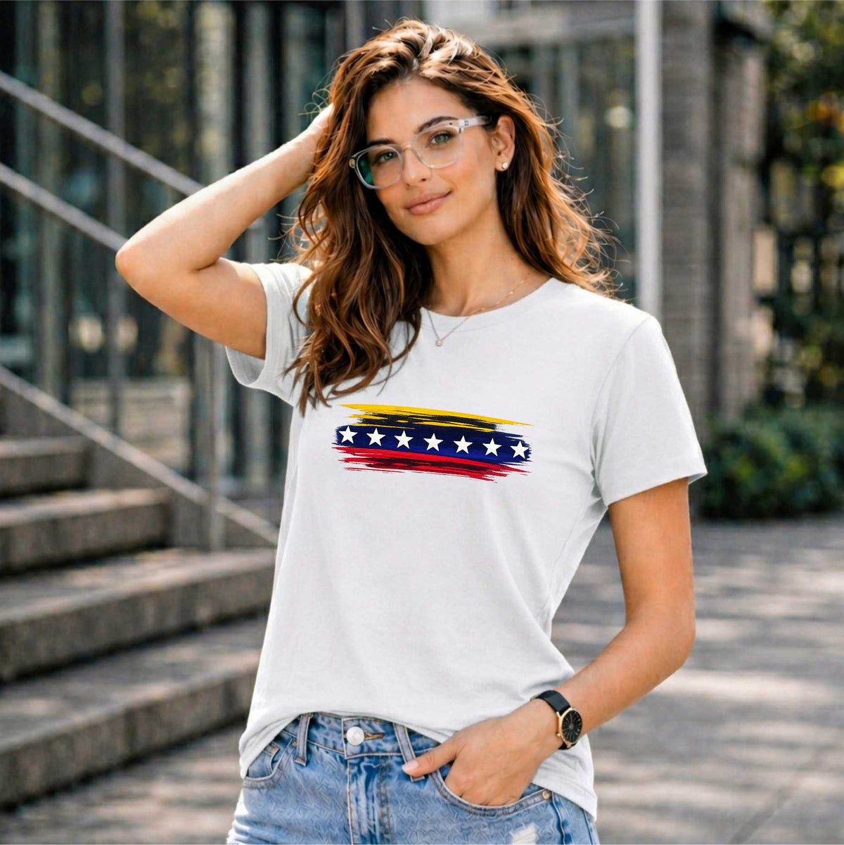 BHOKALS "StarWave" Printed Women Cotton T-Shirt | Round Neck | Super Soft | Regular Fit