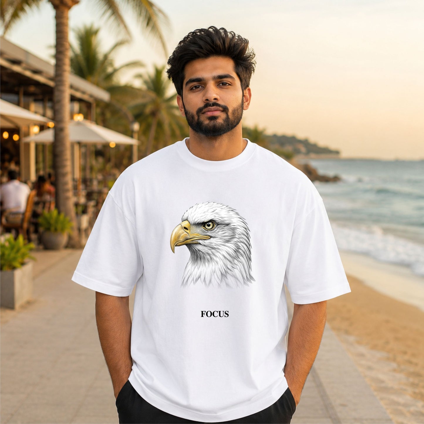 Bhokals Eagle Graphic Oversized T-Shirt – Focus
