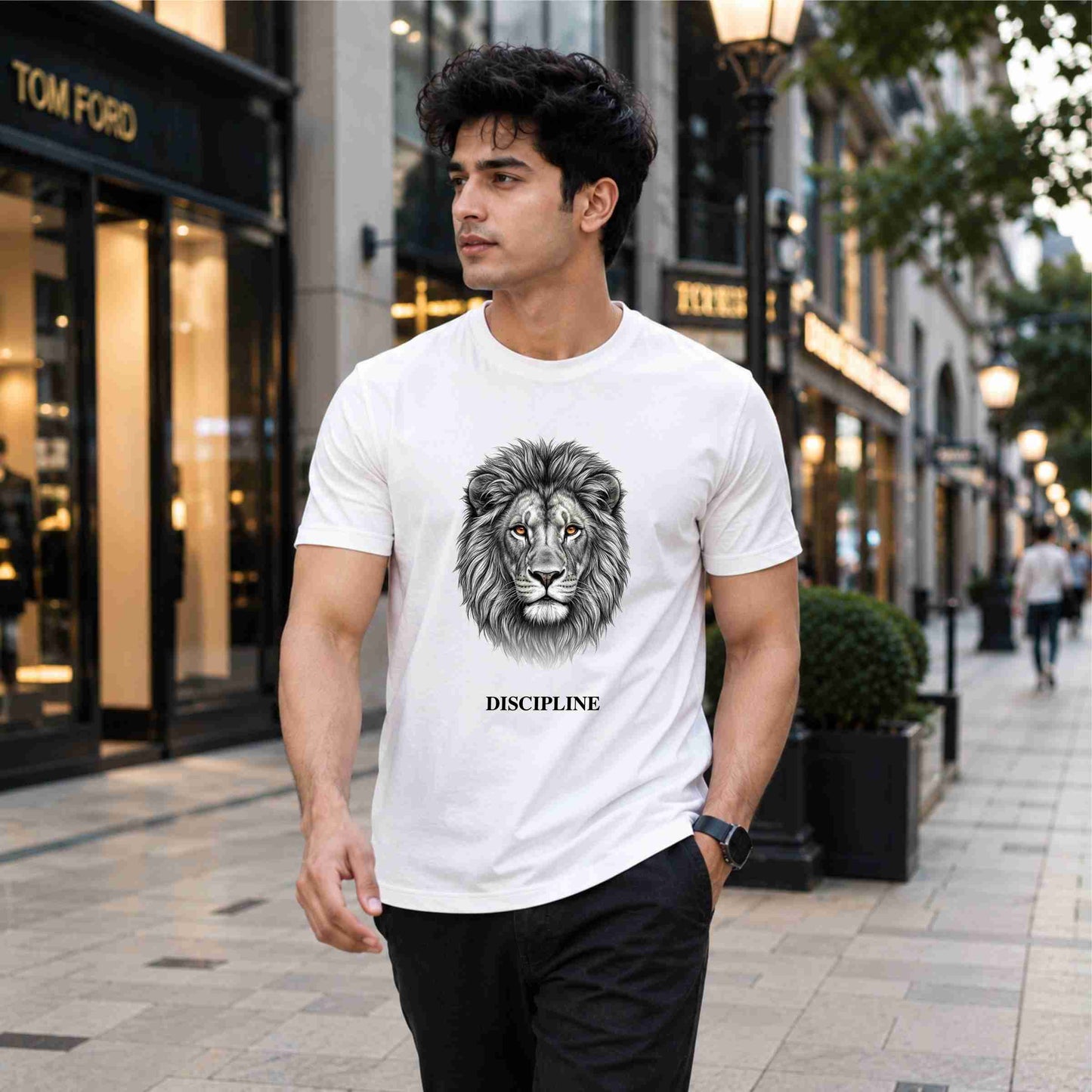 Bhokals Lion Graphic Print  T-Shirt  – Discipline