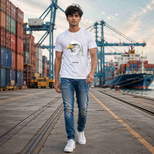 Bhokals Eagle Graphic Print  T-Shirt  – Focus
