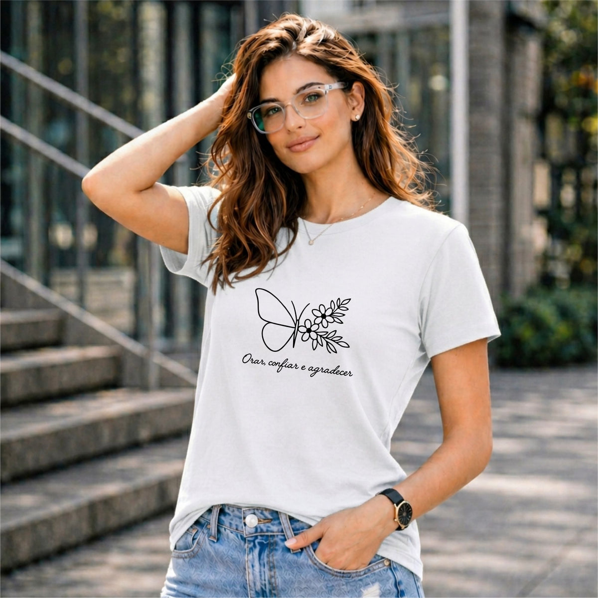 BHOKALS "Butterfly Bloom" Printed Women Cotton T-Shirt | Round Neck | Super Soft | Regular Fit