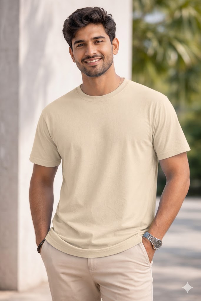 Bhokals Plain , Round Neck, Cotton, Super Soft T-Shirt