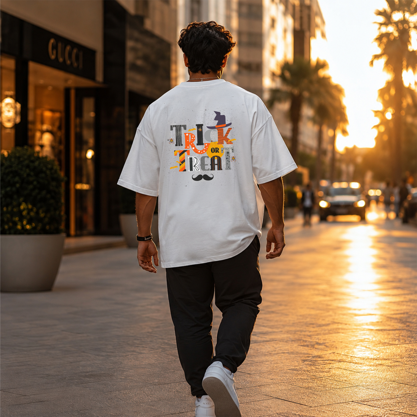 Bhokals Premium Oversized Front & Back Printed T-Shirt for Men - Trick N Treat