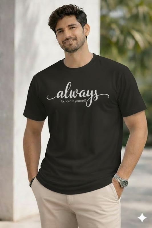 Bhokals " Always " Printed, Round Neck, Cotton, Super Soft T-Shirt