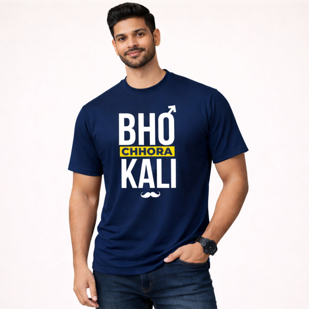 Bhokali Chora Printed Round Neck Cotton Men T-Shirt