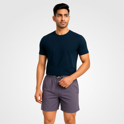 SOLID GREY PLAIN COTTON MEN BOXER