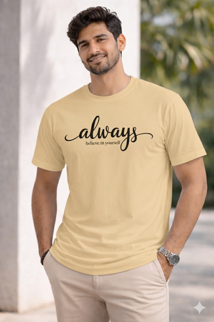 Bhokals " Always " Printed, Round Neck, Cotton, Super Soft T-Shirt