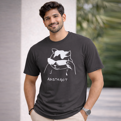 Bhokals " Abstract Cat " Printed, Round Neck, Cotton, Super Soft T-Shirt