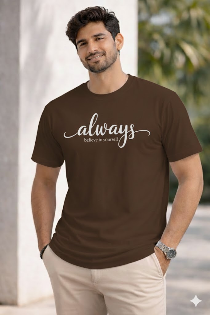 Bhokals " Always " Printed, Round Neck, Cotton, Super Soft T-Shirt