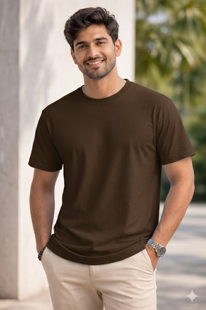 Bhokals Plain , Round Neck, Cotton, Super Soft T-Shirt