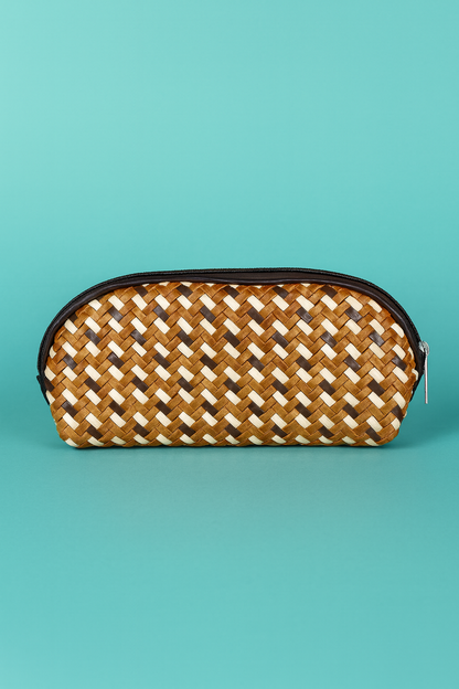 Leather Tan Weave Batua Women Wallet