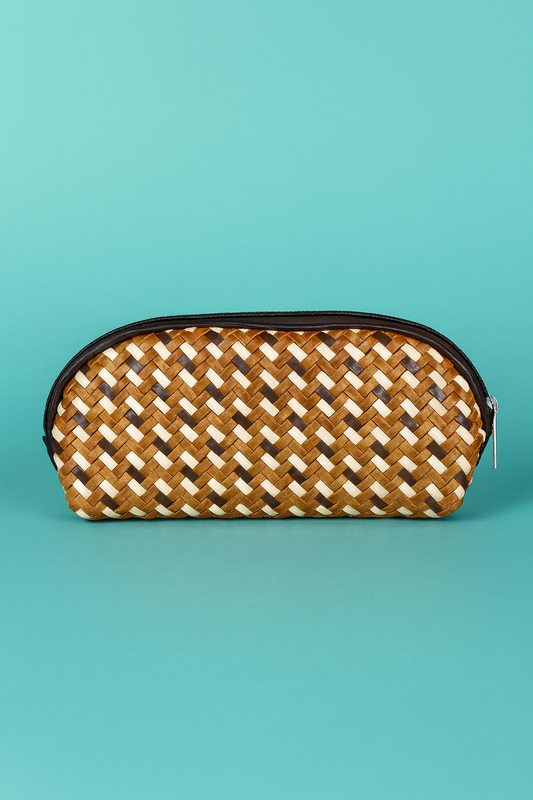 Leather Tan Weave Batua Women Wallet