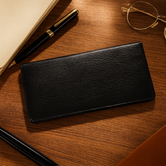 Leather Solid Black Card Holder
