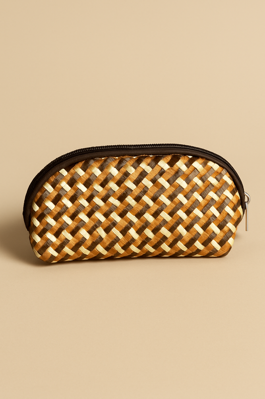 Leather Tan Weave Batua Women Wallet