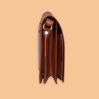 Leather Brown Half Weave Women Bag