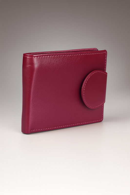 Leather Solid Purple Women Pocket Wallet