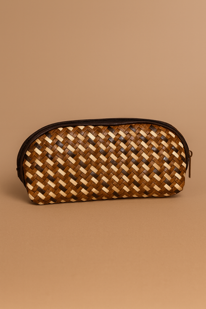 Leather Tan Weave Batua Women Wallet