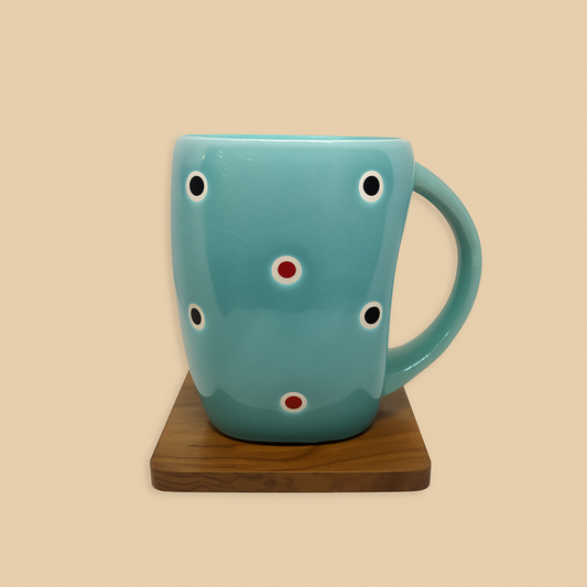 Bhokals Ceramic Green Dotted Coffee Mug