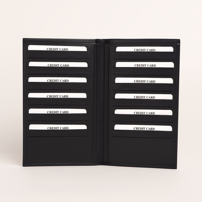 Leather Solid Black Card Holder