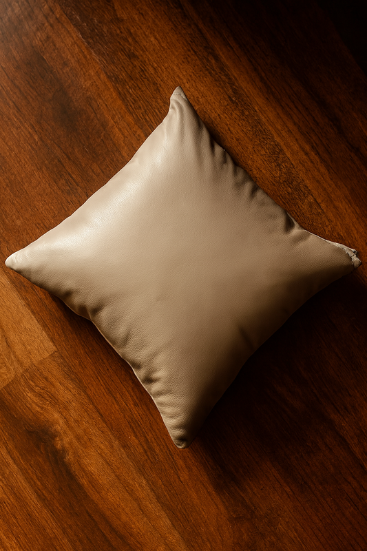 Leather Solid Grey Cushion
