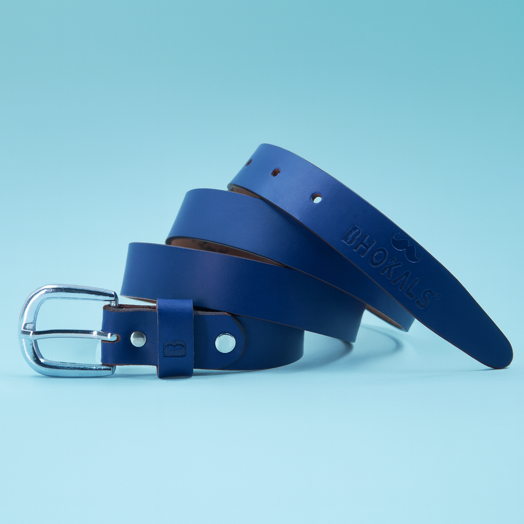 Bhokals Women Blue Leather Belt